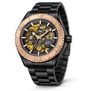 Invicta Black & Rose Gold Skeleton Dial Men's Watch 43mm